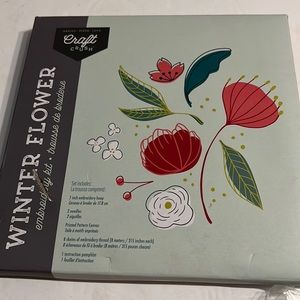 Craft Crush winter flower embroidery kit. 7 inches. Everything included